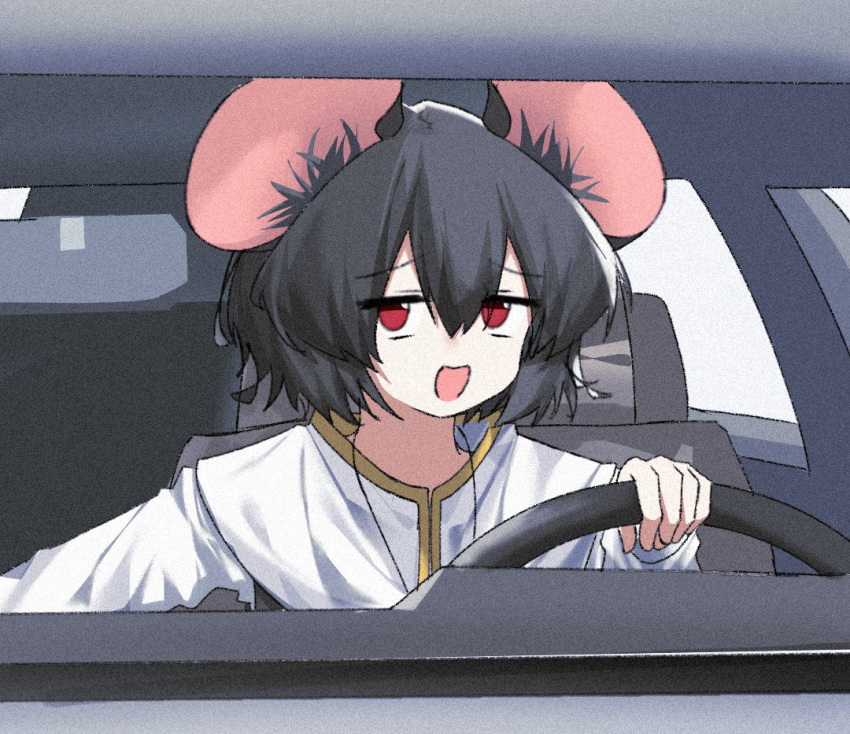 Nazrin Rats Driving Safebooru - 1girl car car interior cookie (touhou) drive (movie ...