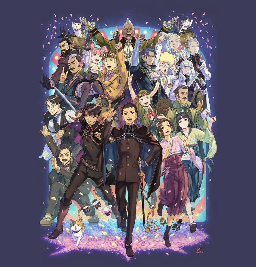 Safebooru - 6+boys 6+girls :d :o ace attorney albert harebrayne aqua ...