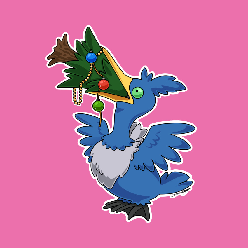 Safebooru - animal focus bird christmas ornaments christmas tree ...