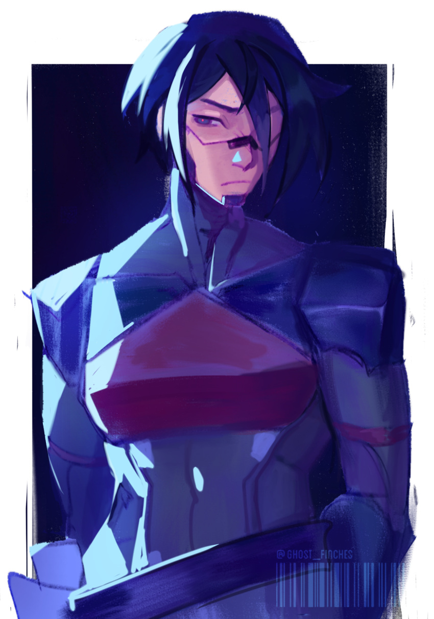 Safebooru - 1girl android artist name blue background blue eyes blue ...