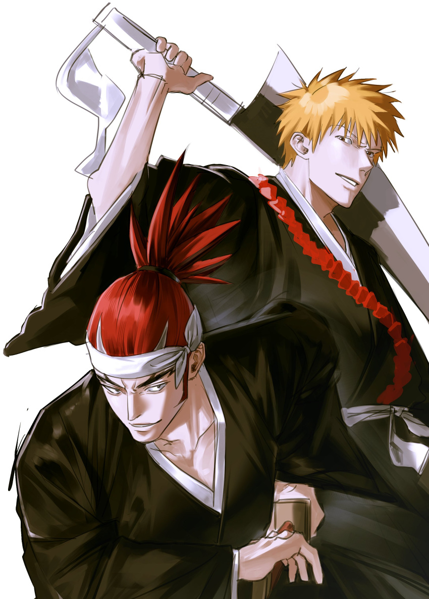 Safebooru - 2boys abarai renji absurdres bleach brown eyes collarbone ...