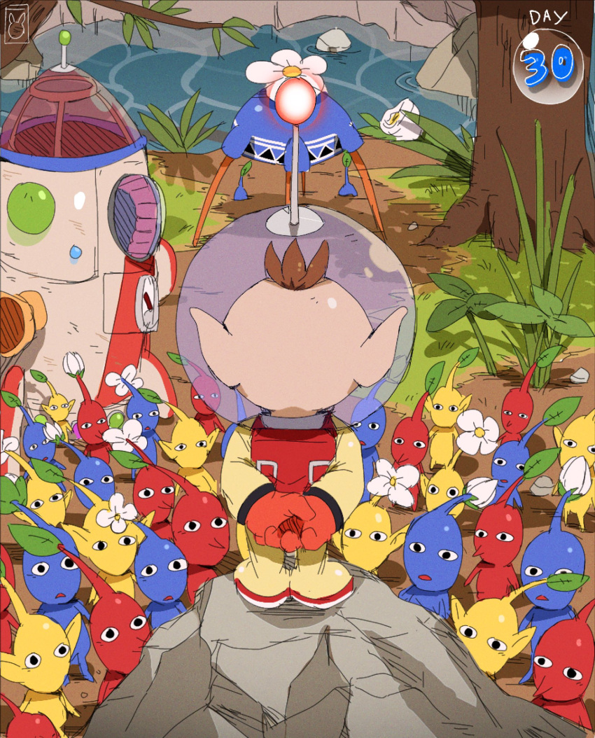 Safebooru - 1boy arms behind back bendedede blue pikmin branch brown ...