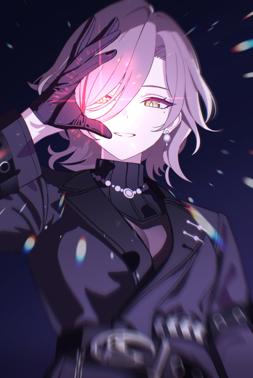 Tag Railing Safebooru - 1girl absurdres black background black gloves bright pupils ...
