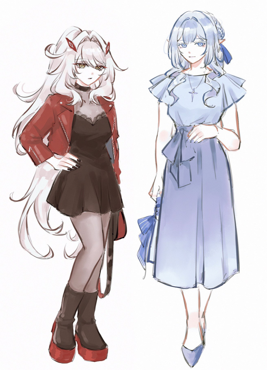 Safebooru - 2girls alternate costume anastasya feodorovna snezhnaya bag ...