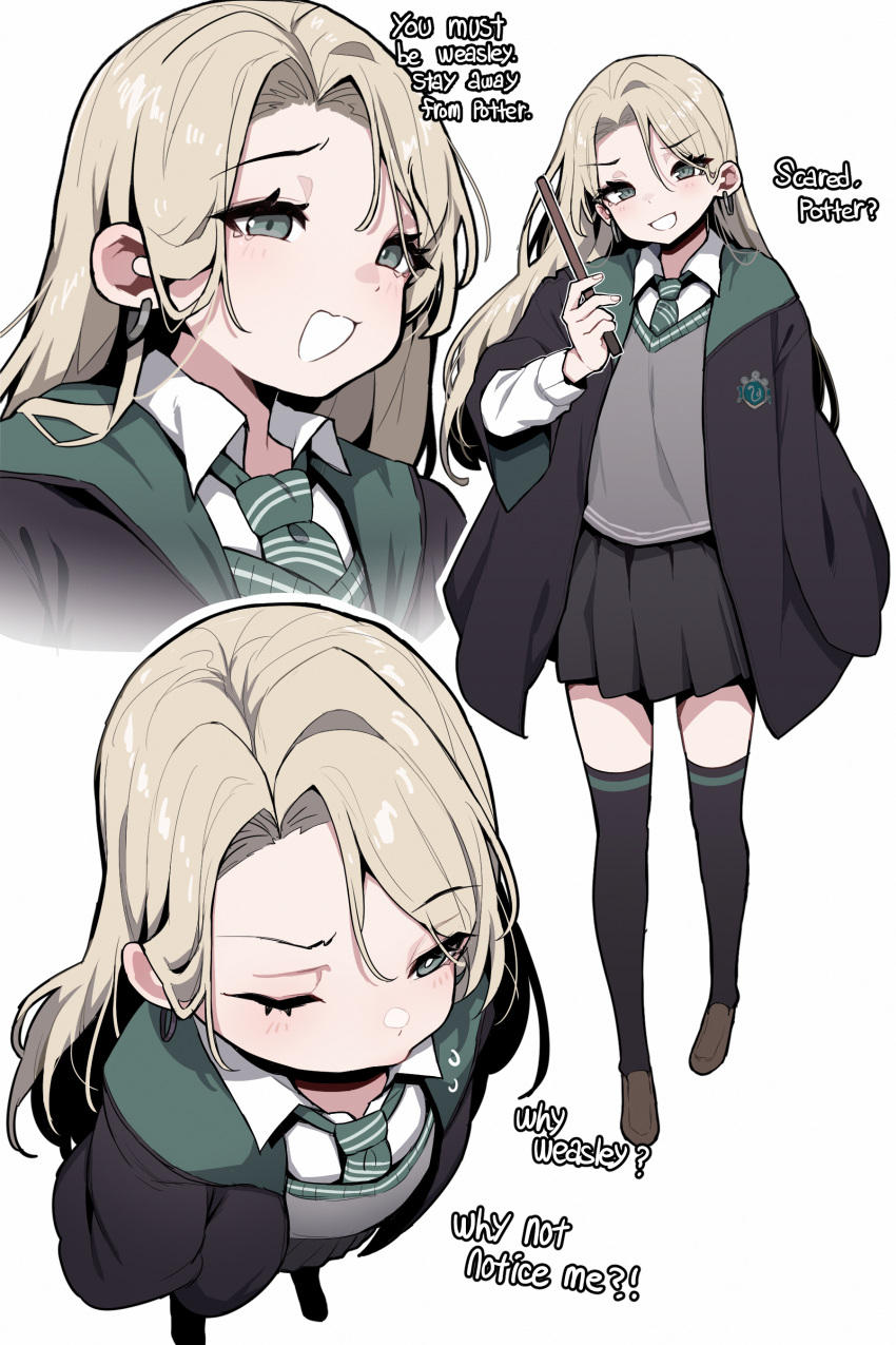 Index Robe Safebooru - 1girl :d absurdres black skirt black thighhighs blonde hair ...