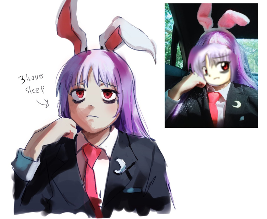 Inaba Reference Safebooru - 1girl animal ears black jacket closed mouth commentary ...