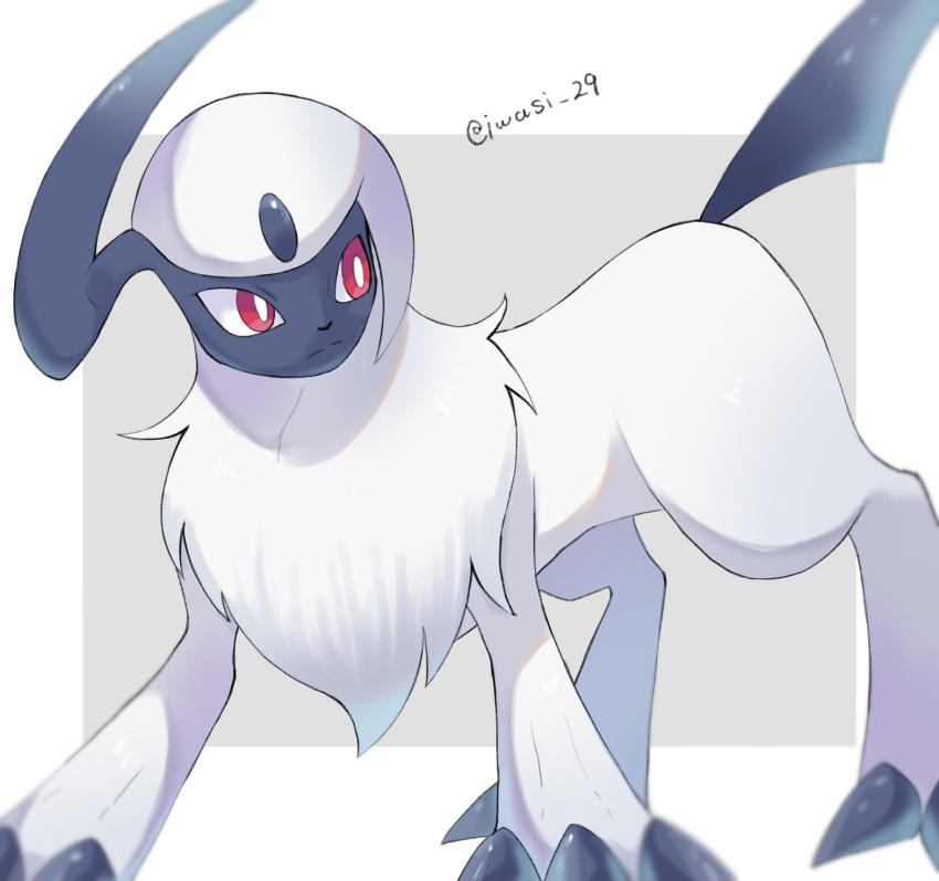 Safebooru - absol animal focus artist name border bright pupils claws ...