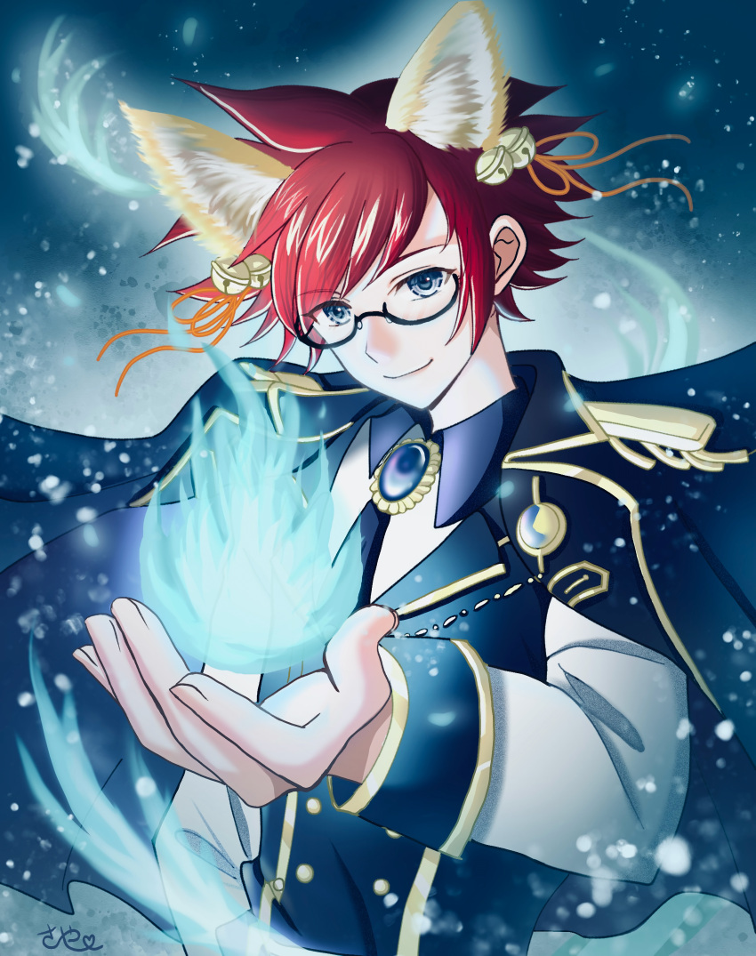 Bell Ribbon Ragnarok Safebooru - 1boy absurdres animal ears bell black-framed eyewear black ...