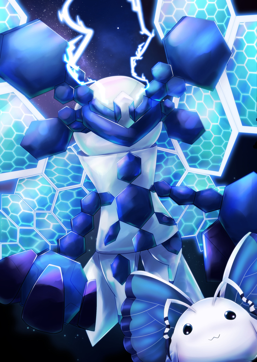 Safebooru - :3 absurdres armor black eyes blue visor blue wings ...