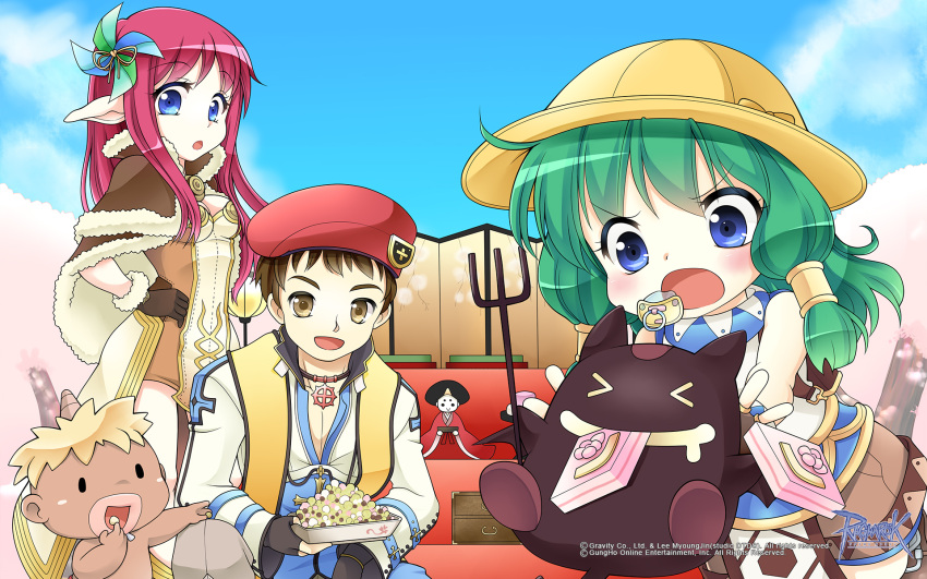 Pacifier Ragnarok Safebooru - 2boys 2girls :o arch bishop (ragnarok online) beret black ...