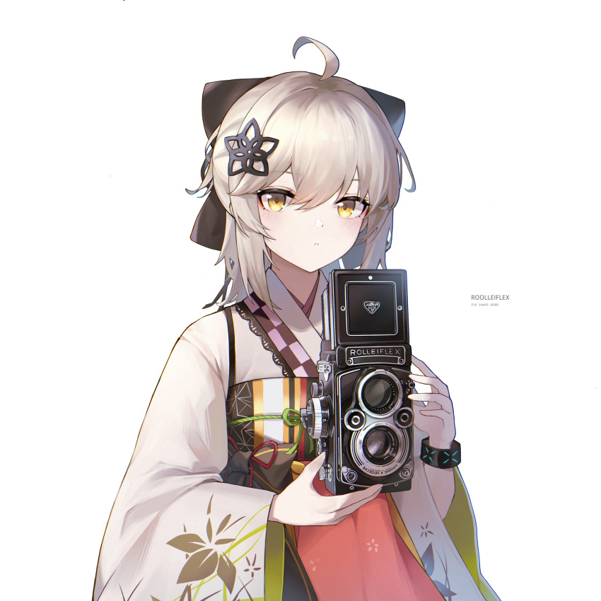 Safebooru - 1girl absurdres ahoge arknights black bow bow camera ...