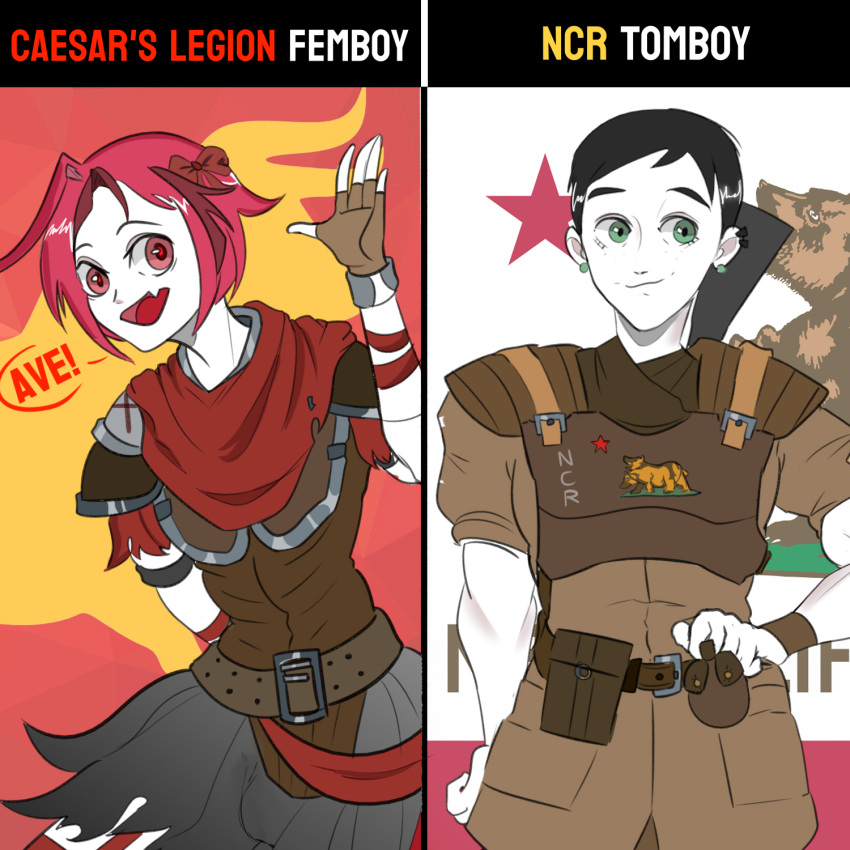 Safebooru - 1boy 1girl assault rifle bear black hair bull caesar's ...