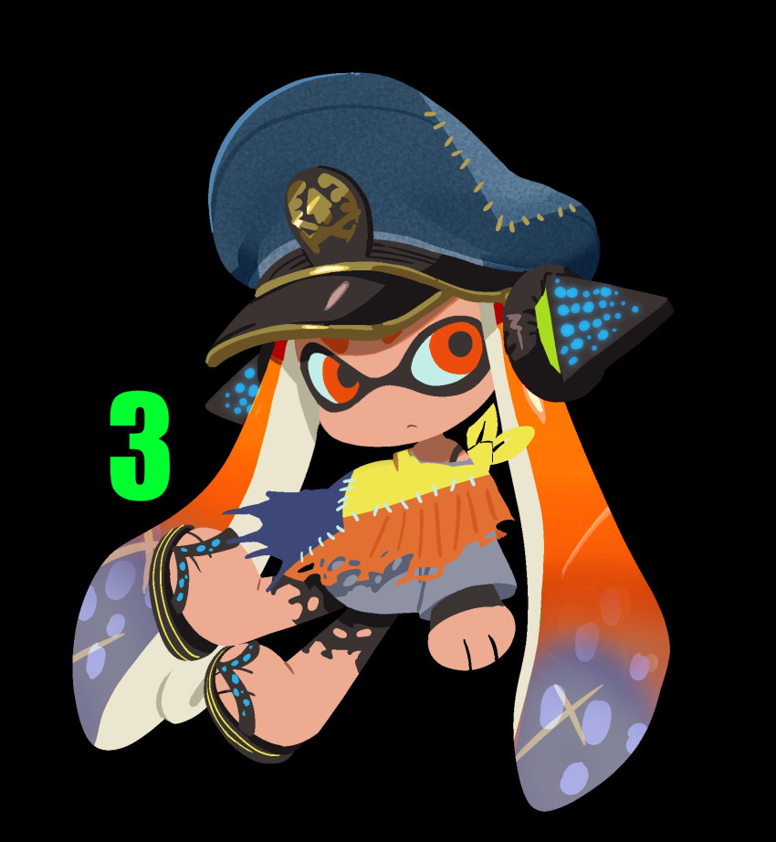 Safebooru - agent 3 (splatoon) black background hat headphones highres ...