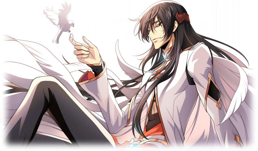 Code Geass Bird Safebooru - 1boy arm support artist request bird bird on hand black ...