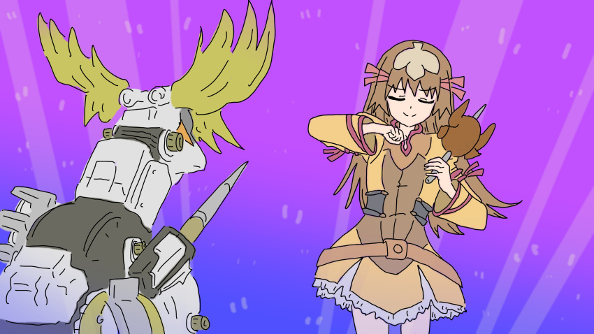 Safebooru - 1girl 1other absurdres antlers brown hair chaos 020 closed ...