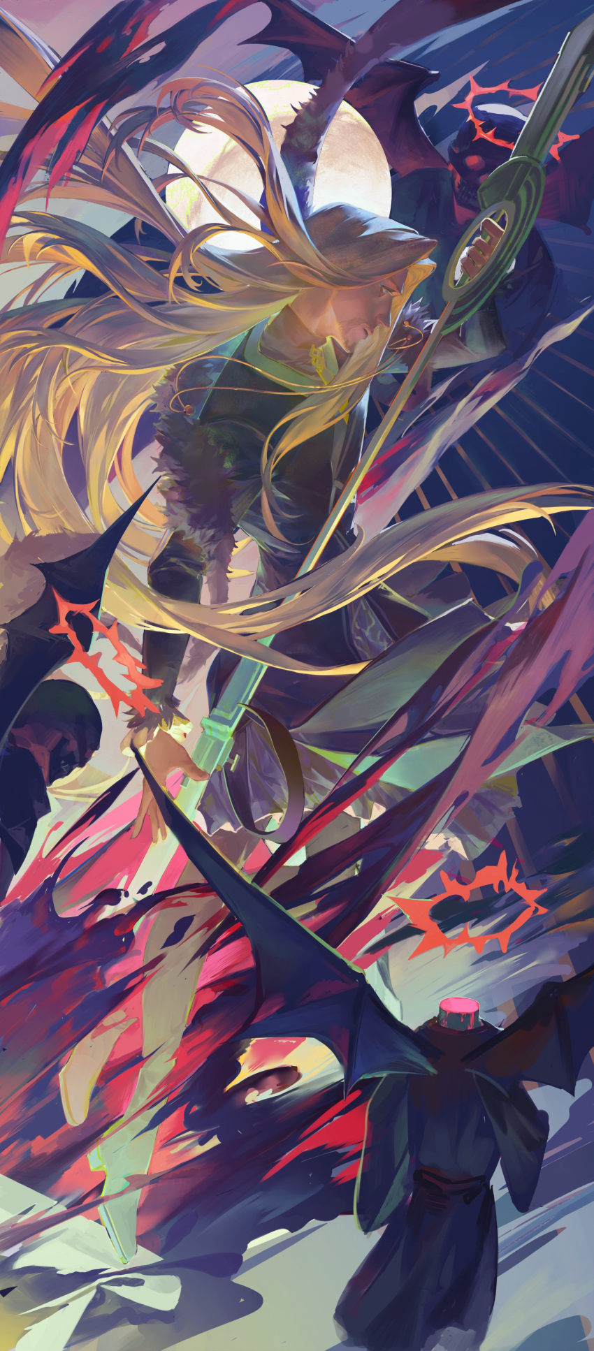 Safebooru - 024 (1a41a4) 1boy absurdres beard black fur blonde hair ...