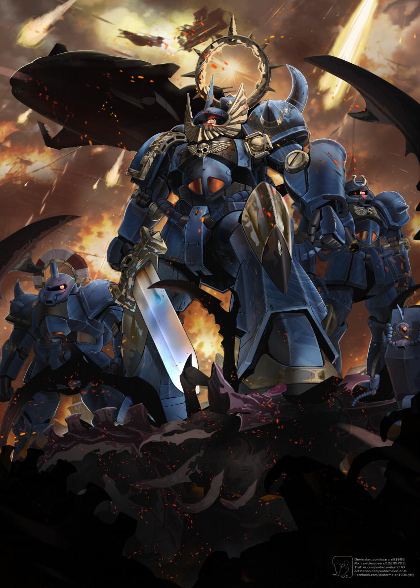 Safebooru - absurdres adeptus astartes aircraft aquila (symbol) armor ...