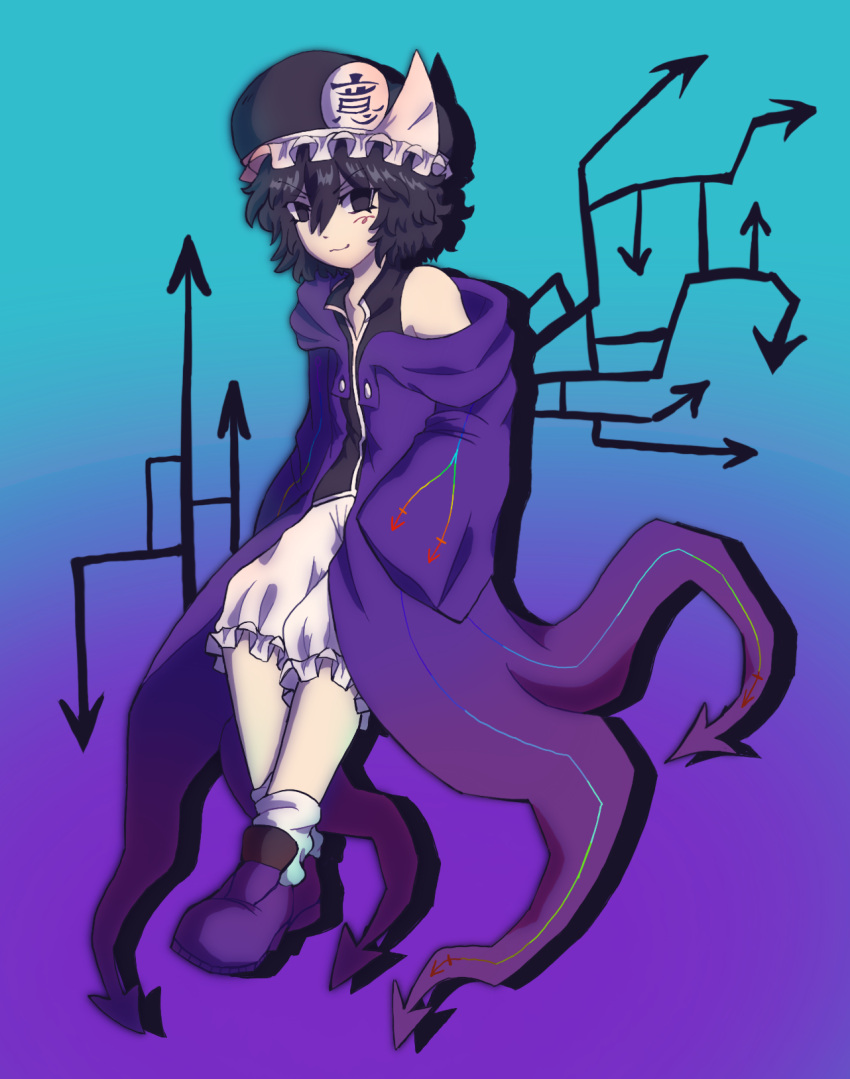 Safebooru arrow symbol bare shoulders black eyes black hair black