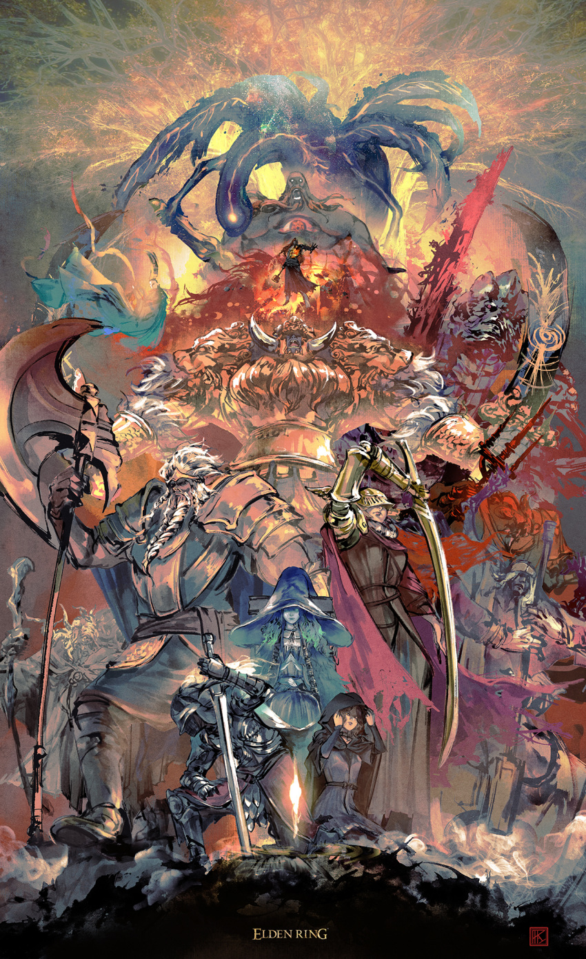 Safebooru - 4girls 6+boys amber (gemstone) amputee armor armored boots