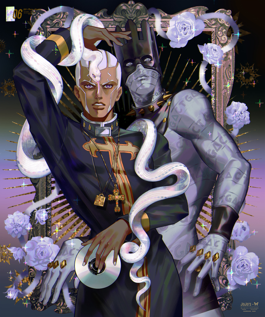 Safebooru - absurdres cd dark-skinned male dark skin enrico pucci ...