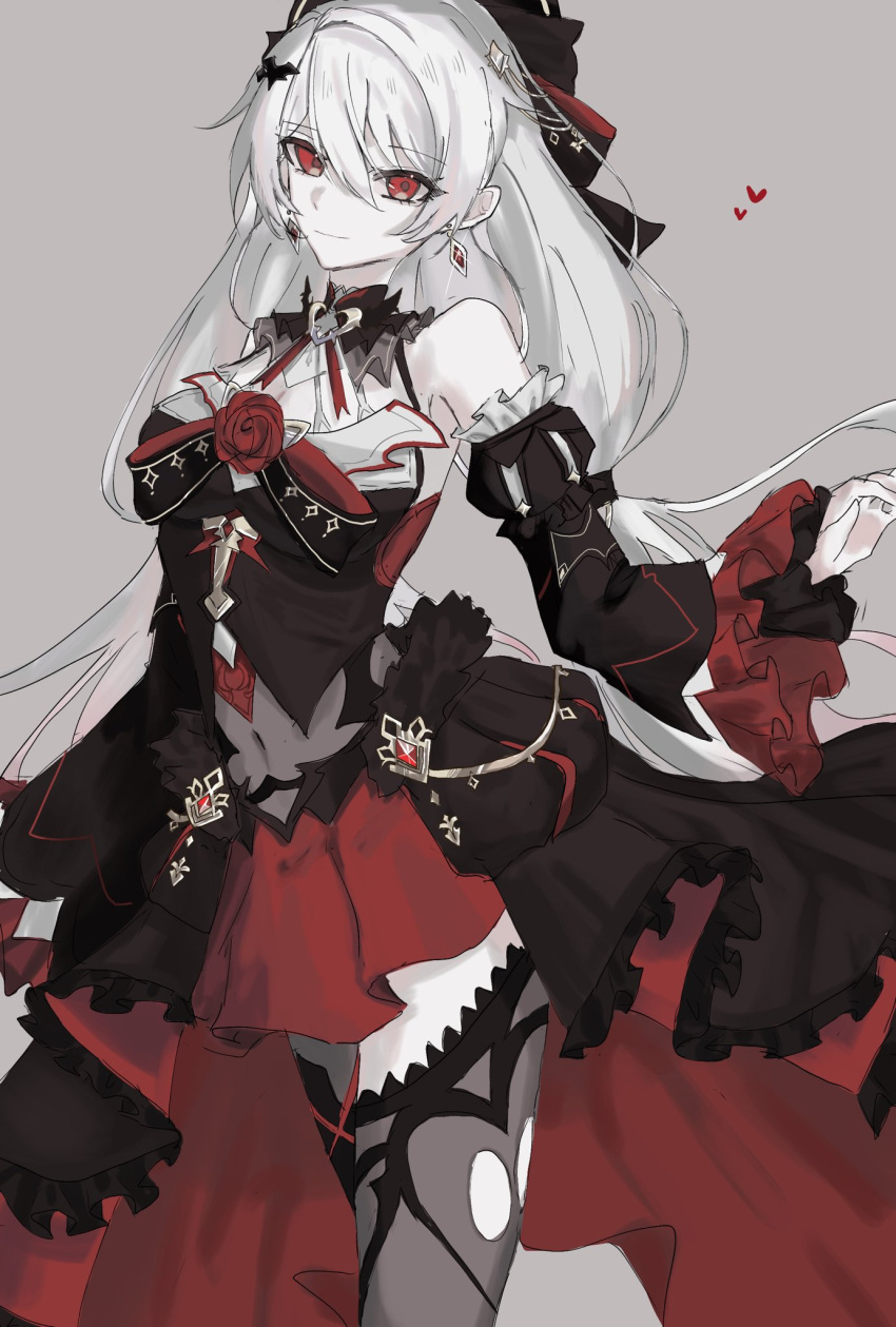 Safebooru - 1girl bare shoulders black bow black dress black overskirt ...