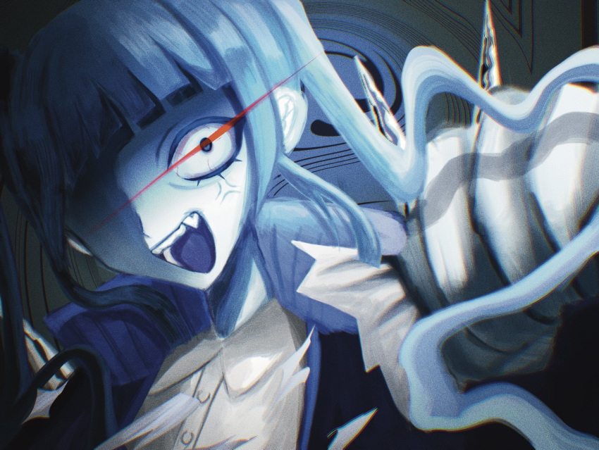 Safebooru - 1girl ado (utaite) anger vein blue eyes blue hair blue ...