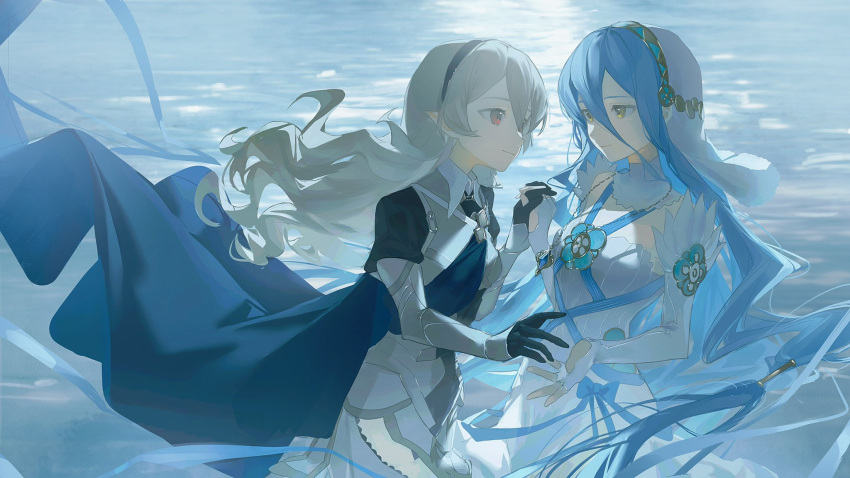 Safebooru - 2girls armor azura (fire emblem) black gloves black ...