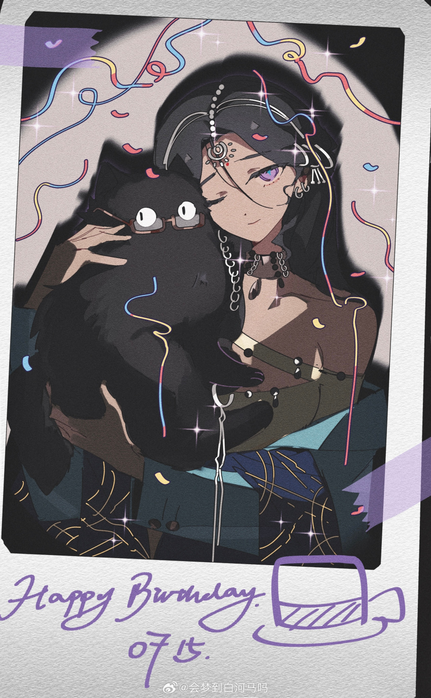 Safebooru - 1girl ;) absurdres bare shoulders black choker black hair ...