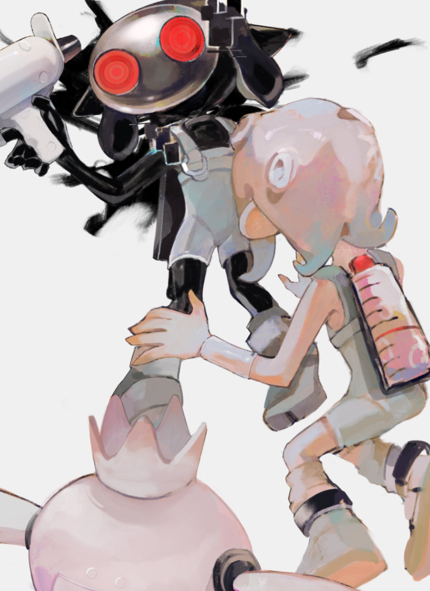 Splatoon Black Safebooru - 2girls agent 8 (splatoon) black skin bodysuit colored skin ...