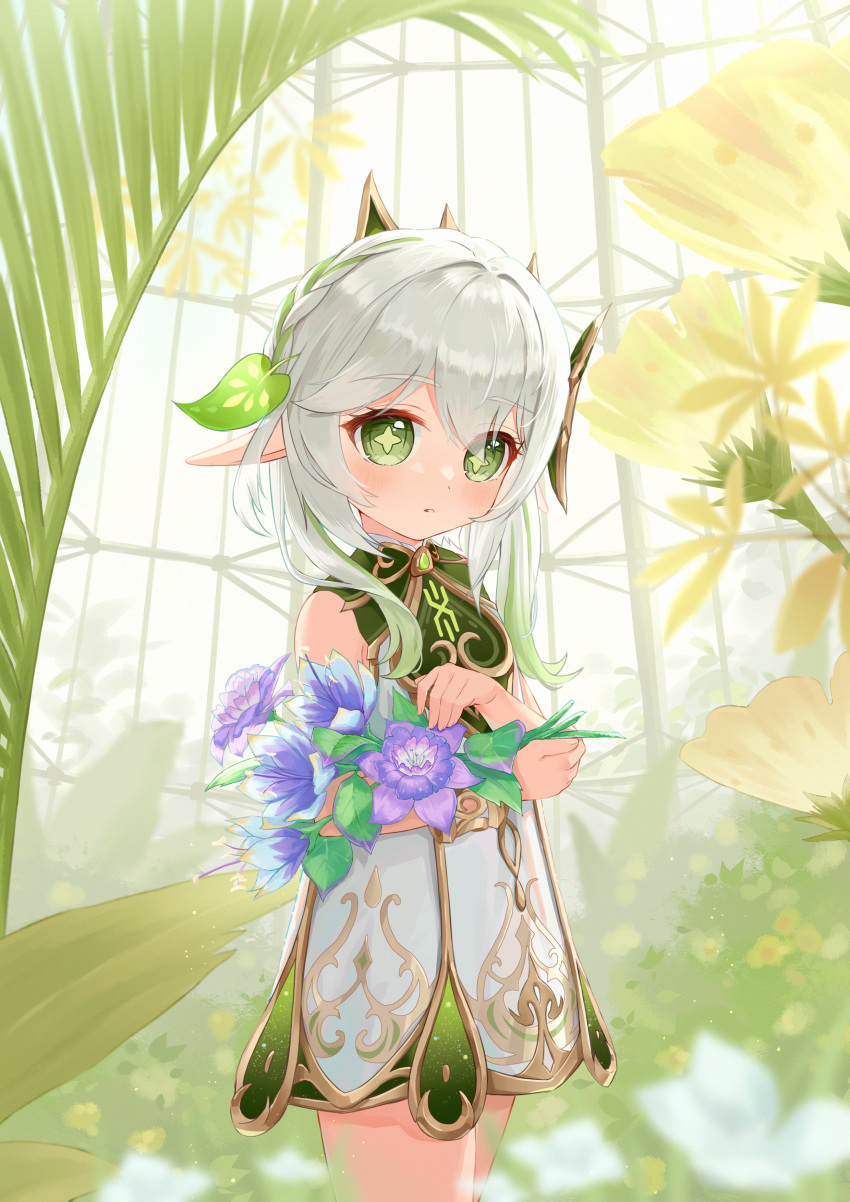 Safebooru - 1girl absurdres bare shoulders blush bouquet chinese ...