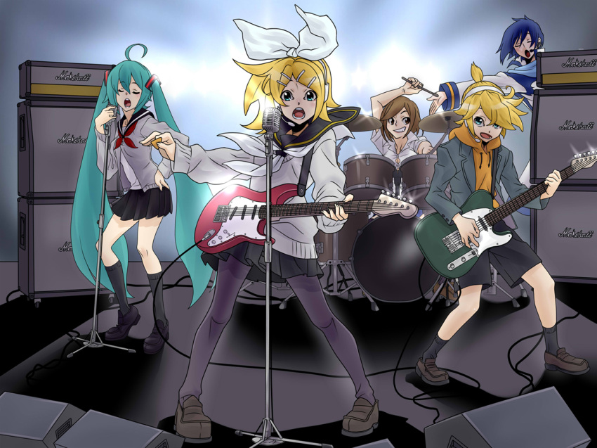 Safebooru - hatsune miku kagamine len kagamine rin kaito meiko vocaloid ...