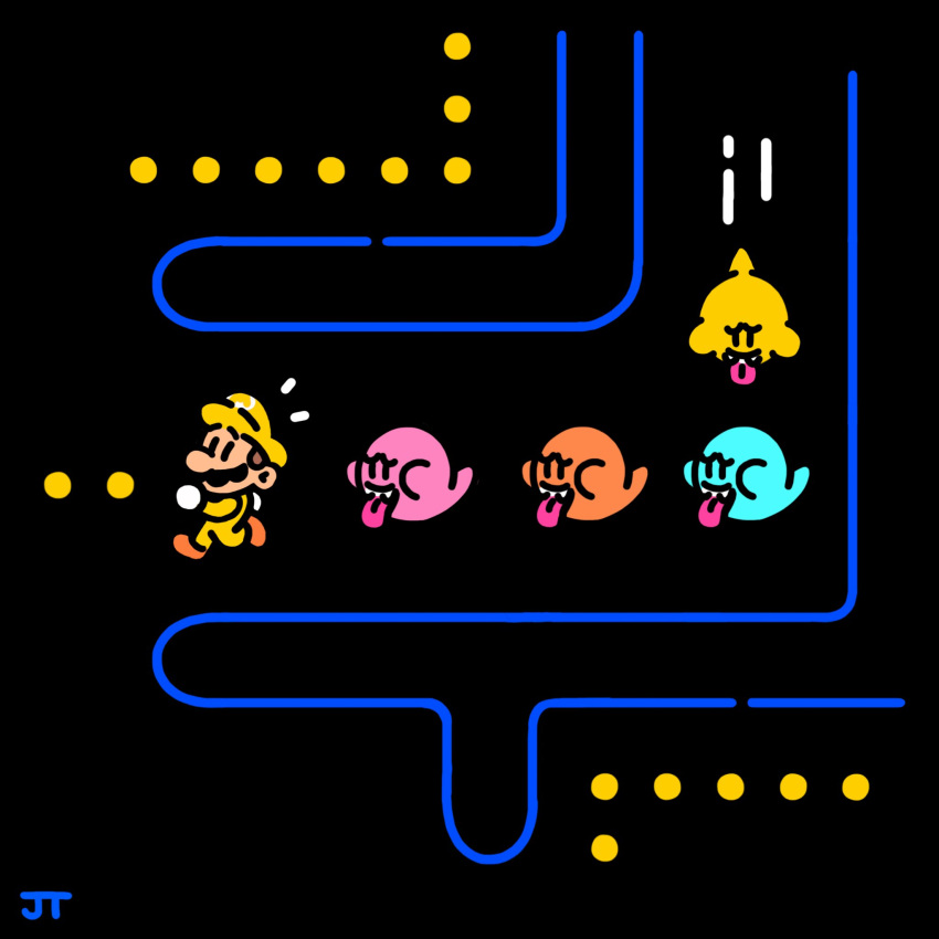 Safebooru - 1boy boo (mario) brown hair chasing chibi chibi only ...