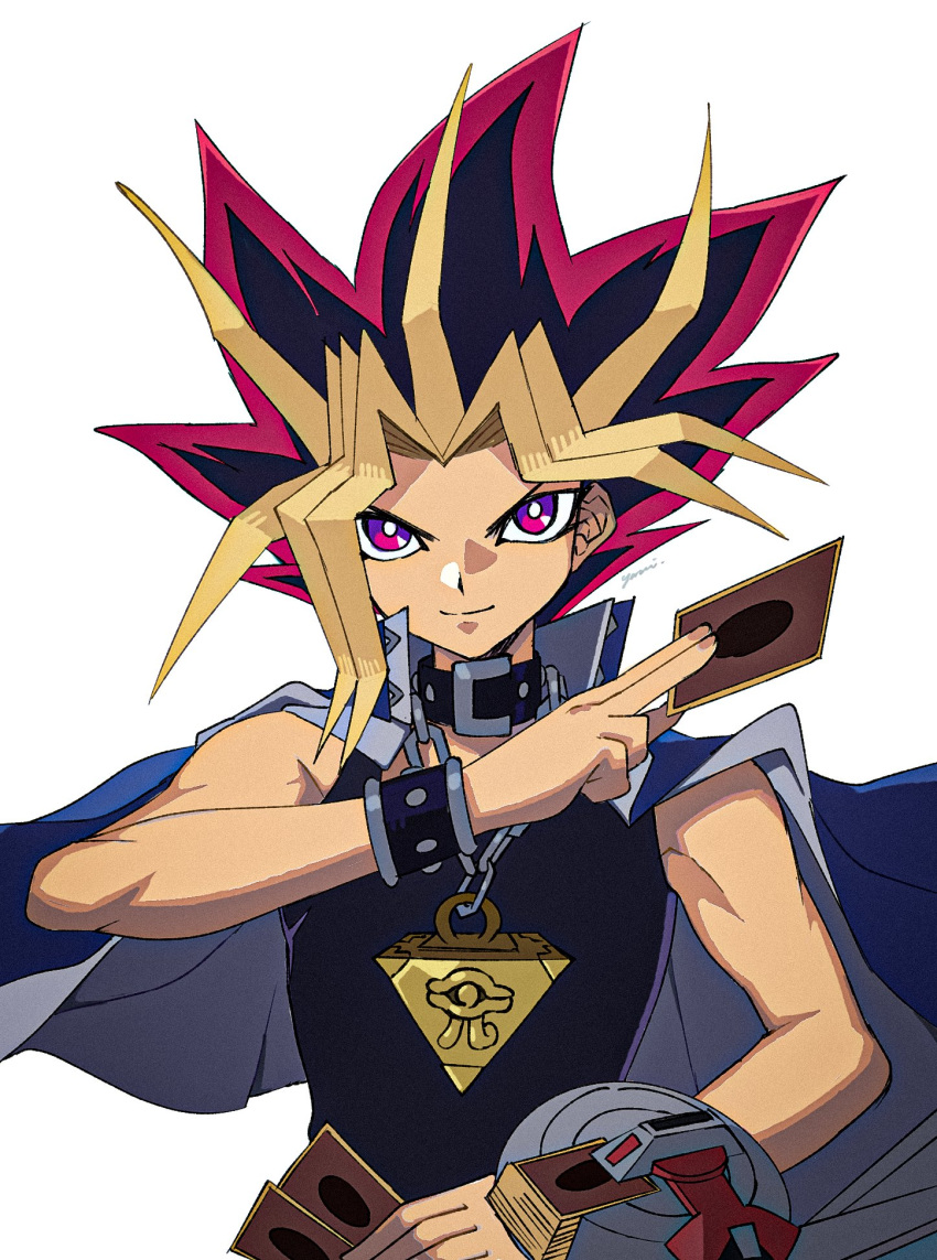 safebooru-1boy-between-fingers-black-shirt-card-card-between-fingers