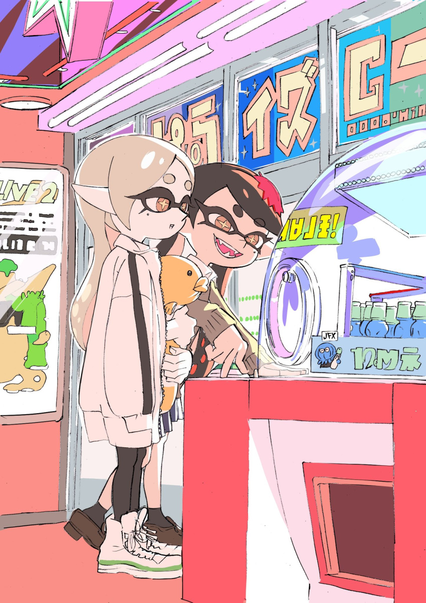 Safebooru - 2girls aged down arcade callie (splatoon) crane game ...