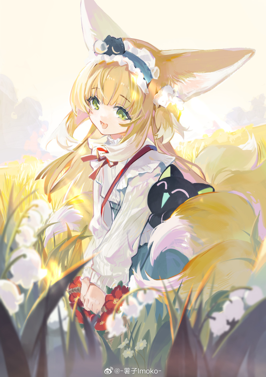 Namesake Tails Safebooru - 1girl absurdres animal ears arknights blonde hair blue ...