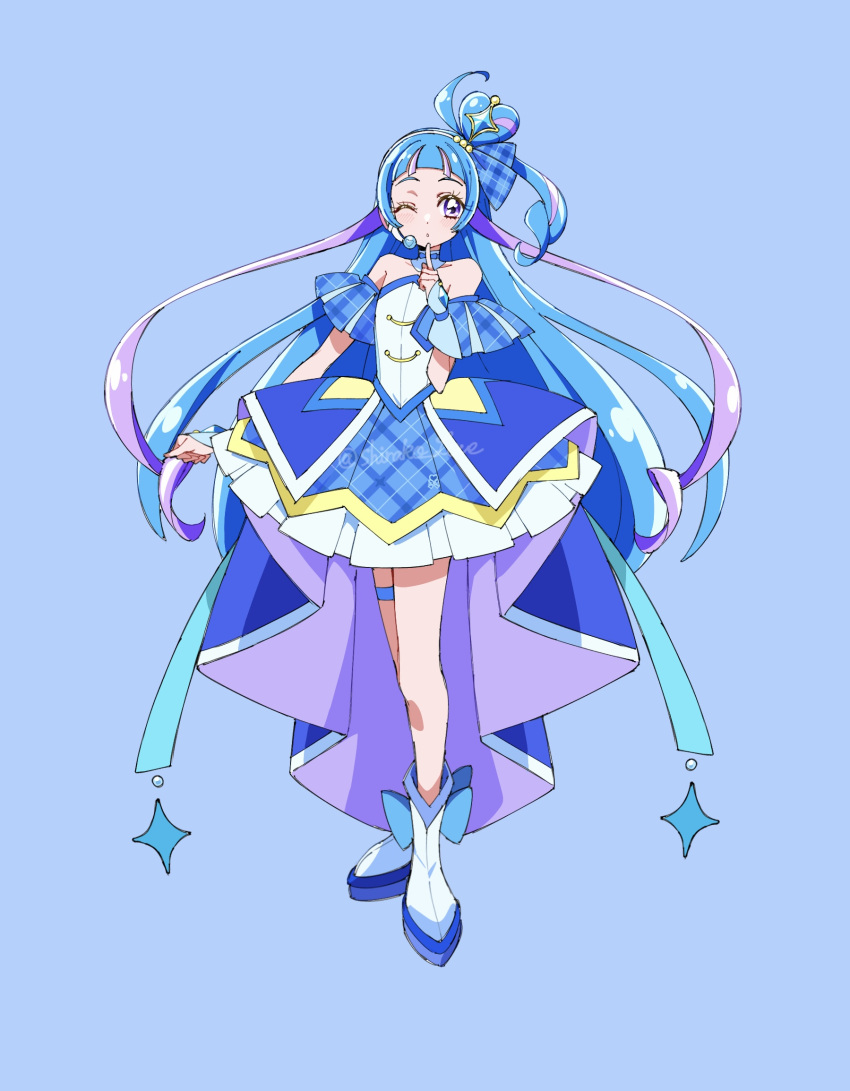 Safebooru 1girl Aokaze Nana Blue Background Blue Bow Blue Eyes Blue safebooru-1girl-aokaze-nana-blue-background-blue-bow-blue-eyes-blue