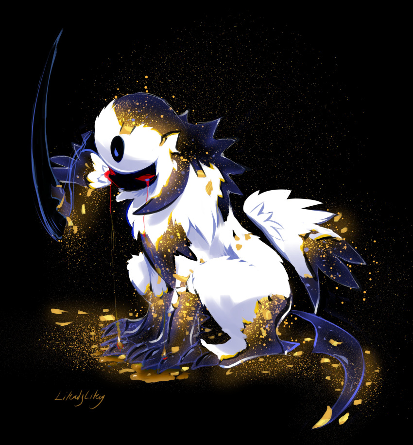 Safebooru - absol absurdres black background claws commentary dripping ...