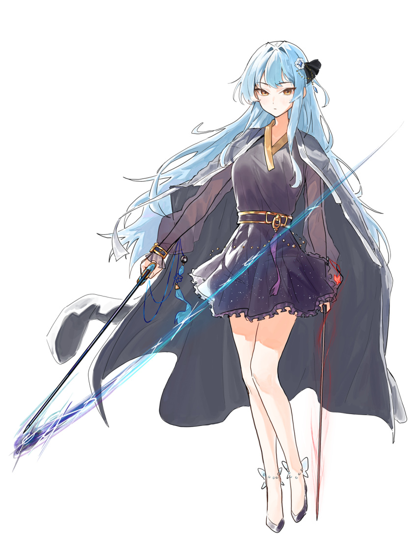 Safebooru - 1girl biryu soso blue hair hair ornament hairpin highres ...
