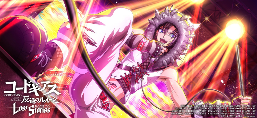 Mittens Code Geass Safebooru - 1boy arm up armpits bare shoulders belt black hair black ...