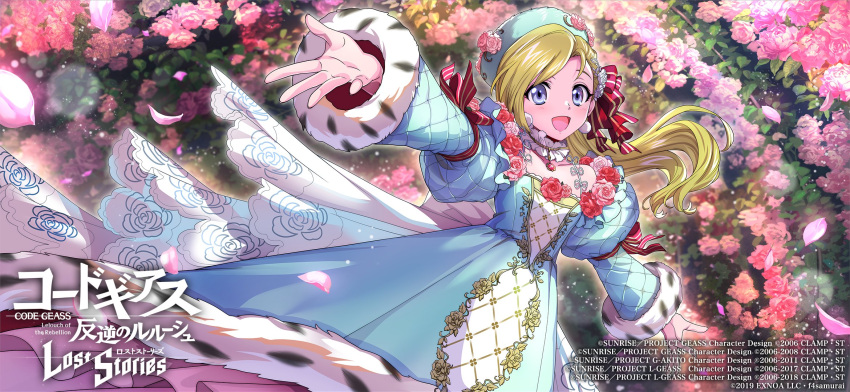 Safebooru - 1girl blonde hair blue dress blue eyes blurry blurry ...