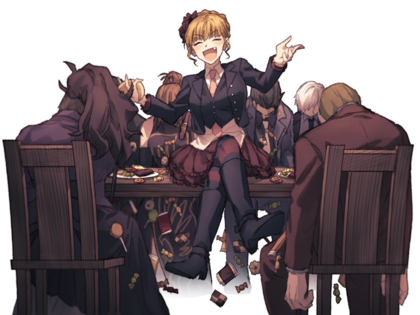 safebooru-3boys-4girls-d-arms-up-beatrice-umineko-black-boots