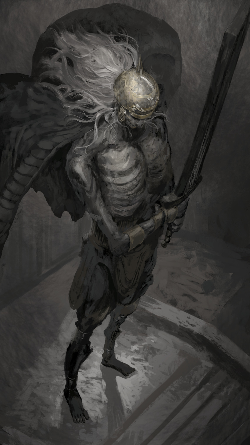 Safebooru - 1boy absurdres asaki (asaki vision) barefoot black blade ...