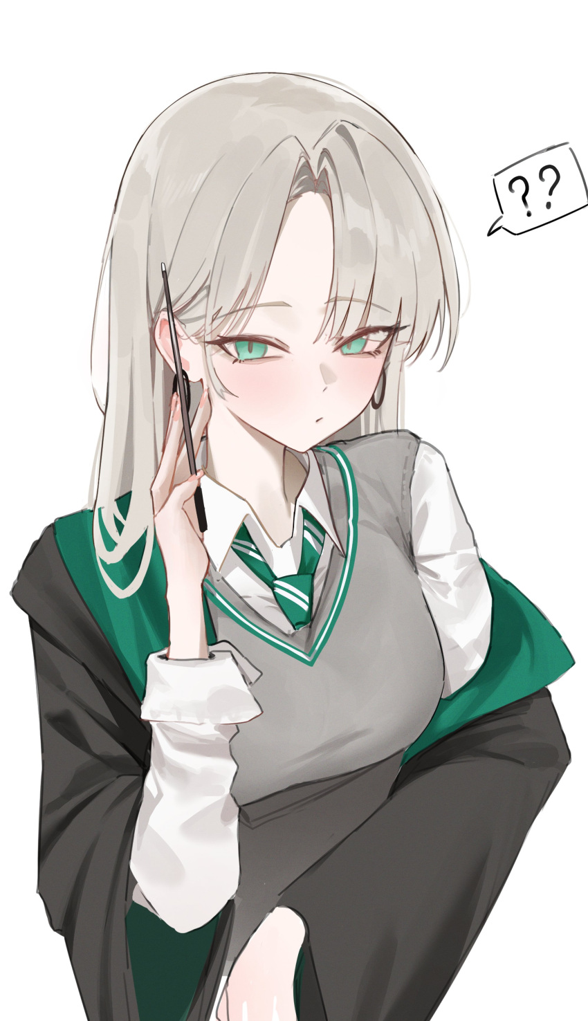 Long E Sample Safebooru - 1girl ? ?? absurdres alt text black robe blush breasts ...