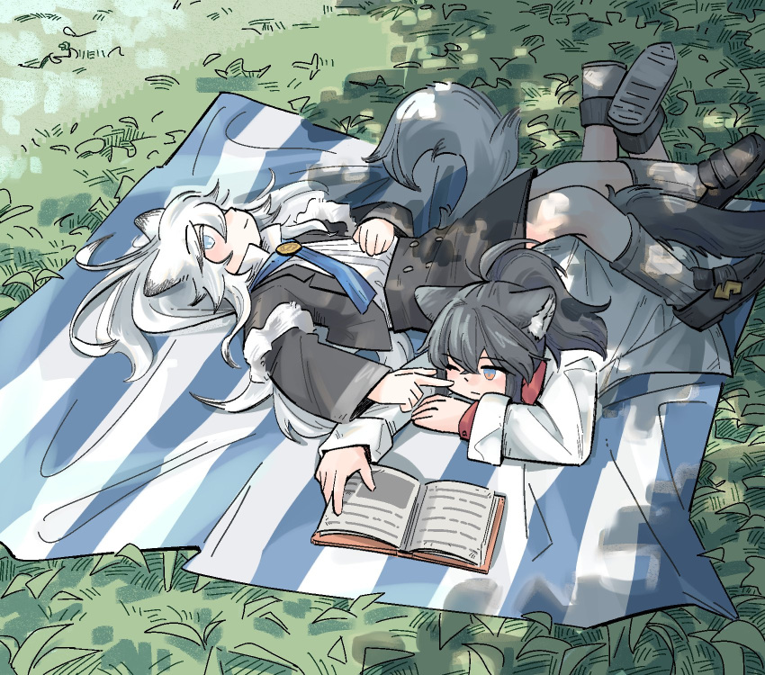 Long E Sample Safebooru - 2girls aged down animal ears arknights black hair black ...