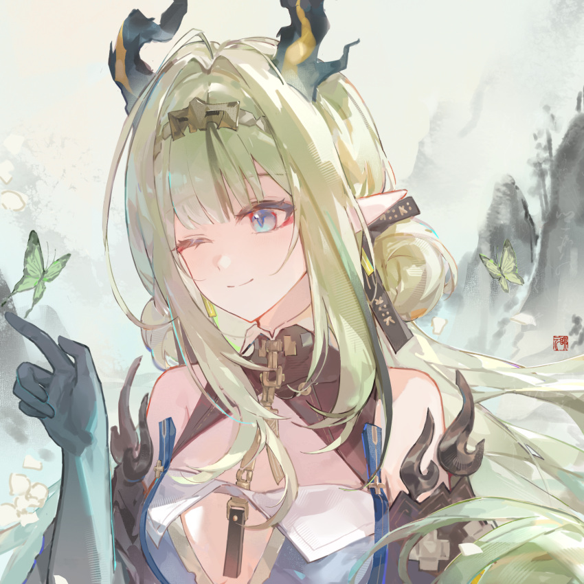 Safebooru - 1girl ahoge arknights arknights: endfield bare shoulders ...