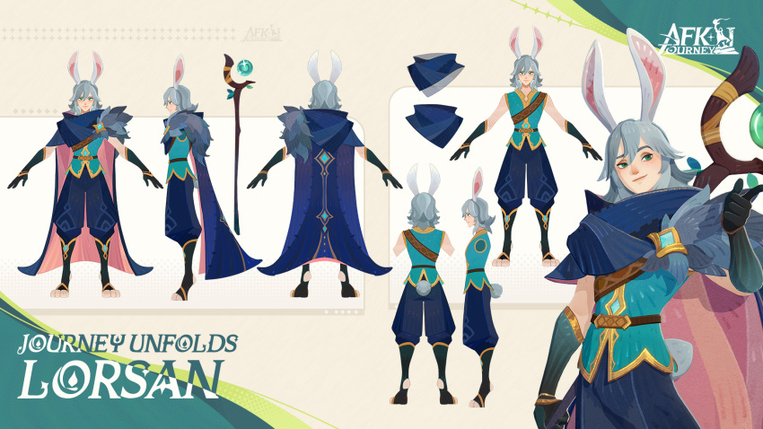 Safebooru - 1boy afk (series) afk journey animal ears animal feet aqua ...