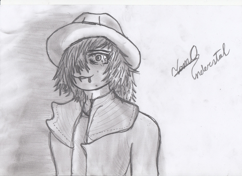 Safebooru black hair crazy eyes drawing evil grin hair over one eye