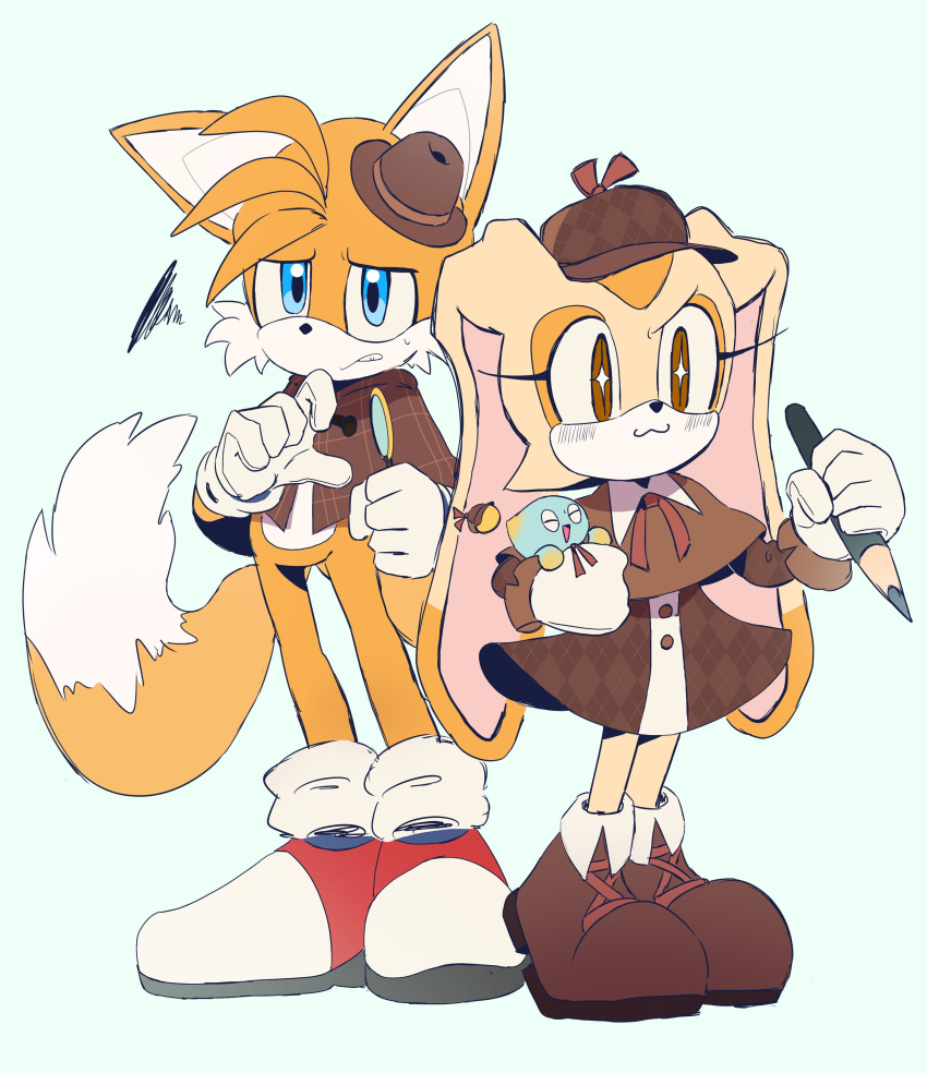 Cream The Rabbit X Rouge Safebooru - + + 1boy 1girl :3 absurdres animal ears blue eyes brown ...
