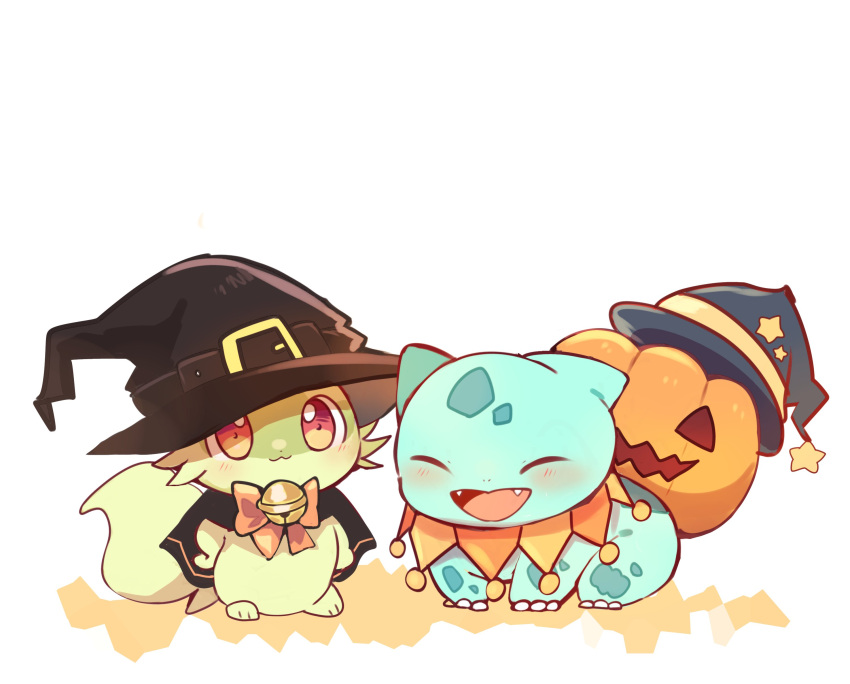 Safebooru - absurdres bell blush bulbasaur claws closed mouth fangs ...