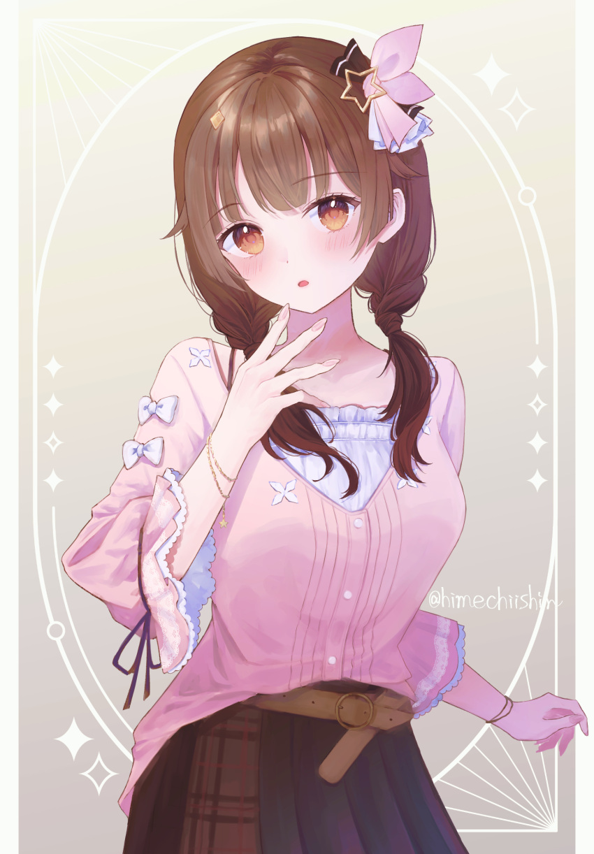 safebooru-1girl-belt-buckle-blunt-bangs-blush-bow-bracelet-braid